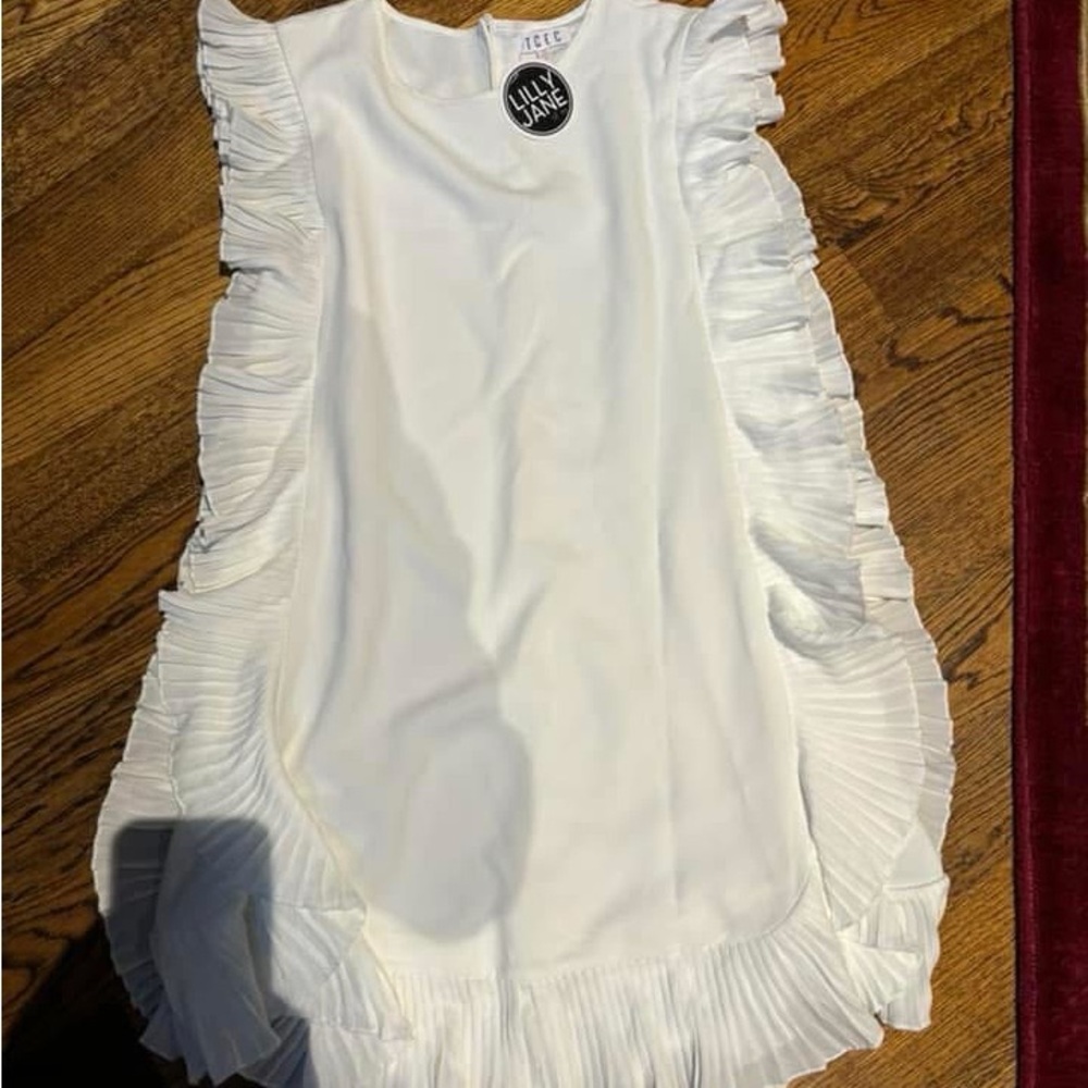 Local Boutique White Ruffle Dress